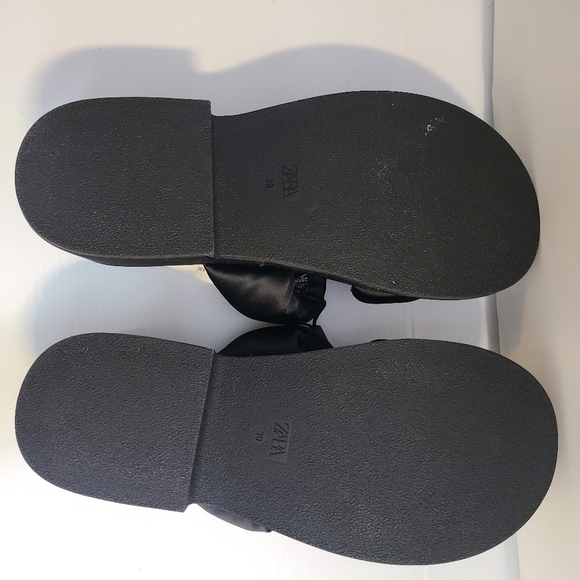 ZARA PADDED STRAP FLATFORM SANDALS  BLACK SIZE 8 | 1344/110 - Picture 10 of 14